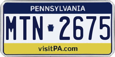 PA license plate MTN2675