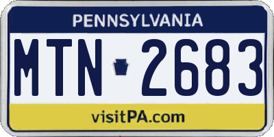 PA license plate MTN2683