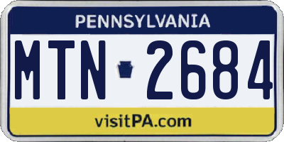 PA license plate MTN2684