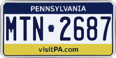 PA license plate MTN2687