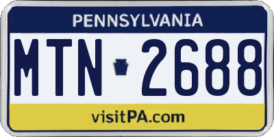 PA license plate MTN2688