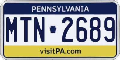PA license plate MTN2689