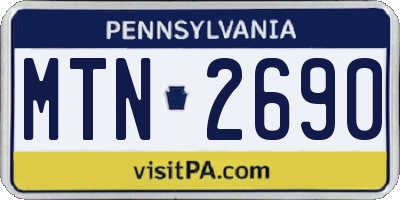 PA license plate MTN2690