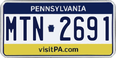 PA license plate MTN2691