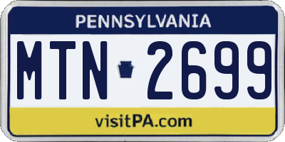 PA license plate MTN2699