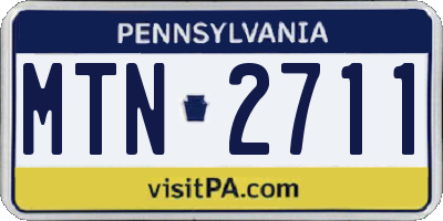 PA license plate MTN2711
