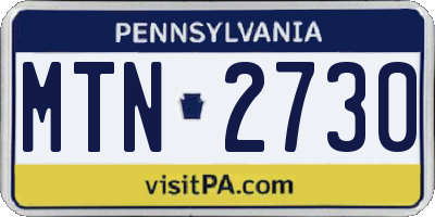 PA license plate MTN2730