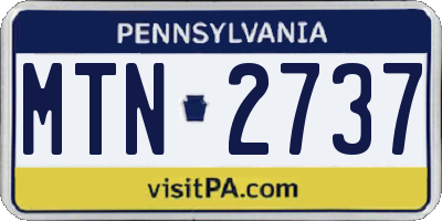 PA license plate MTN2737