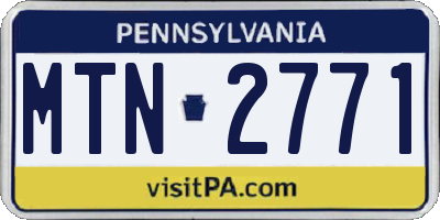 PA license plate MTN2771