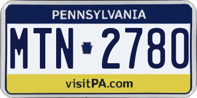 PA license plate MTN2780