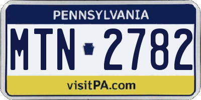 PA license plate MTN2782