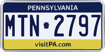 PA license plate MTN2797