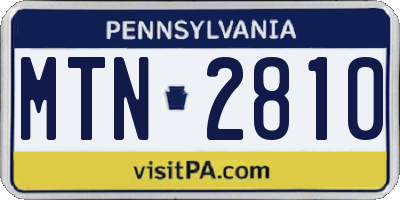 PA license plate MTN2810