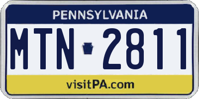 PA license plate MTN2811