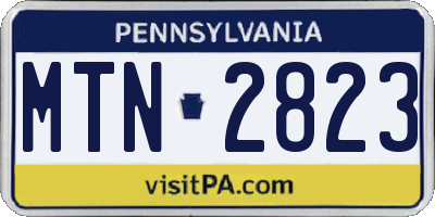 PA license plate MTN2823