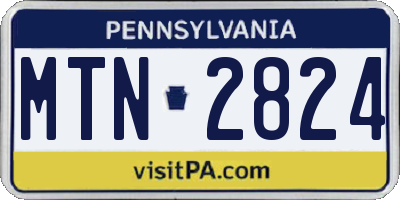 PA license plate MTN2824