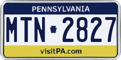 PA license plate MTN2827