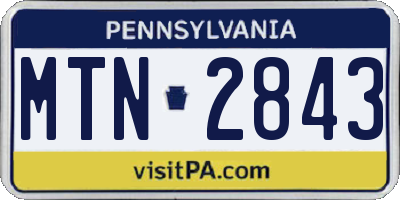 PA license plate MTN2843