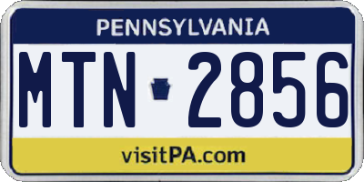 PA license plate MTN2856