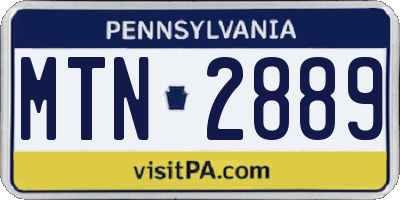 PA license plate MTN2889