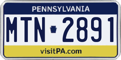 PA license plate MTN2891
