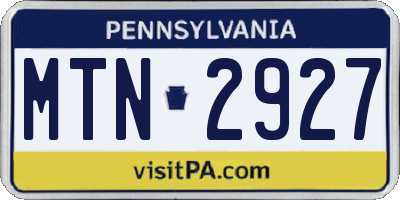 PA license plate MTN2927