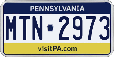 PA license plate MTN2973