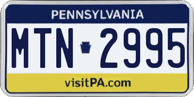 PA license plate MTN2995