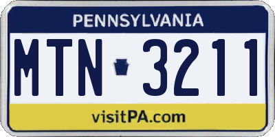 PA license plate MTN3211