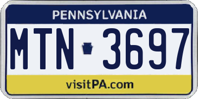 PA license plate MTN3697