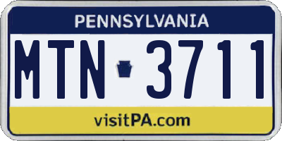 PA license plate MTN3711