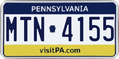 PA license plate MTN4155