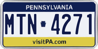 PA license plate MTN4271