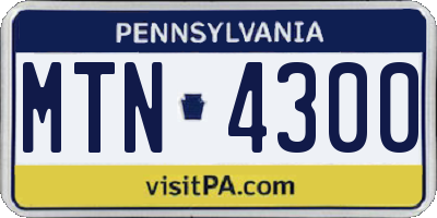 PA license plate MTN4300