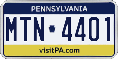 PA license plate MTN4401