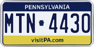 PA license plate MTN4430