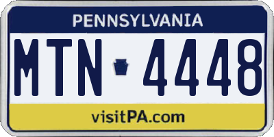PA license plate MTN4448