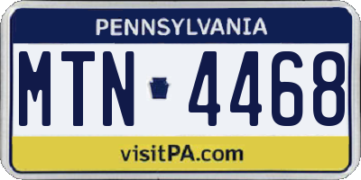 PA license plate MTN4468