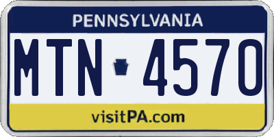 PA license plate MTN4570