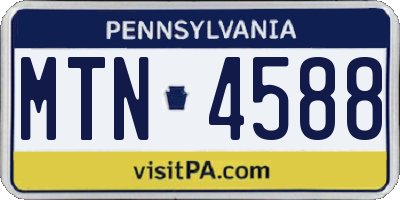 PA license plate MTN4588