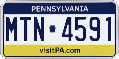 PA license plate MTN4591
