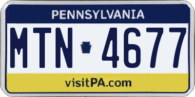 PA license plate MTN4677