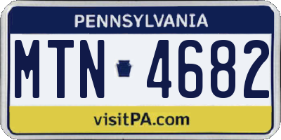 PA license plate MTN4682