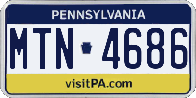 PA license plate MTN4686