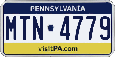 PA license plate MTN4779