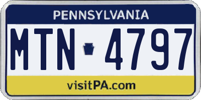 PA license plate MTN4797