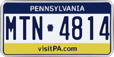 PA license plate MTN4814