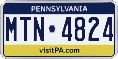 PA license plate MTN4824