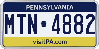 PA license plate MTN4882