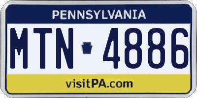 PA license plate MTN4886
